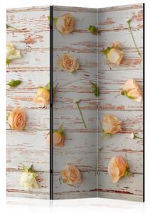 Rumsavdelare - Wood & Roses 135x172 - Artgeist sp. z o. o