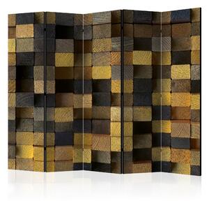 Rumsavdelare - Wooden cubes II 225x172 - Artgeist sp. z o. o