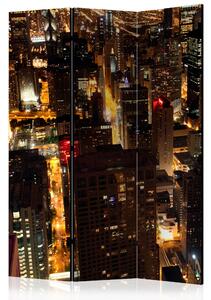 Rumsavdelare - City by night - Chicago, USA 135x172 - Artgeist sp. z o. o