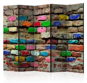 Rumsavdelare - Colourful Bricks II 225x172 - Artgeist sp. z o. o