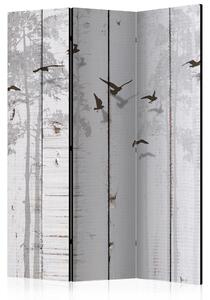 Rumsavdelare - Birds on Boards 135x172 - Artgeist sp. z o. o