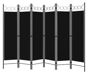 Rumsavdelare 6 paneler svart 240x180 cm - Svart