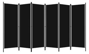 Rumsavdelare 6 paneler svart 300x180 cm - Svart