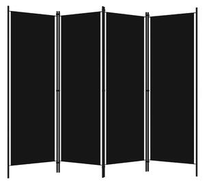 Rumsavdelare 4 paneler svart 200x180 cm - Svart