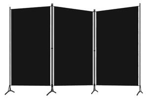 Rumsavdelare 3 paneler svart 260x180 cm - Svart