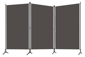 Rumsavdelare 3 paneler antracit 260x180 cm - Grå