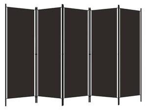 Rumsavdelare 5 paneler brun 250x180 cm - Brun