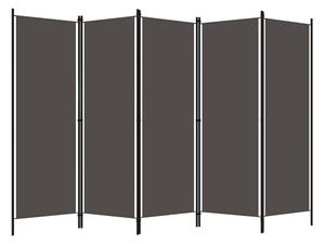 Rumsavdelare 5 paneler antracit 250x180 cm - Grå