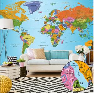 Fototapet XXL World Map Colourful Geography II 500x280 - Artgeist sp. z o. o