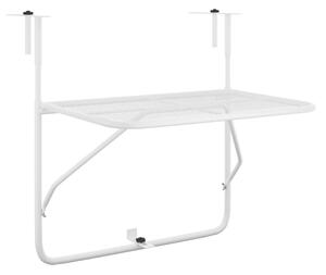Balkongbord vit 60x40 cm stål - Vit