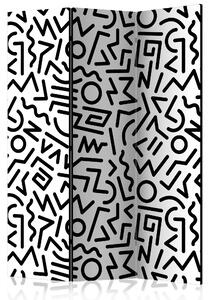 Rumsavdelare Black and White Maze 135x172 cm - Artgeist sp. z o. o