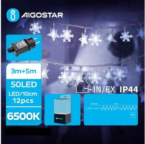 Aigostar - LED julkedja för utomhusbruk 50xLED/8 funktioner 8m IP44 kall vit