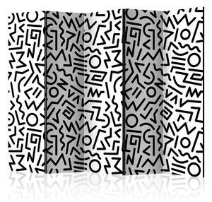 Rumsavdelare Black and White Maze II 225x172 cm - Artgeist sp. z o. o