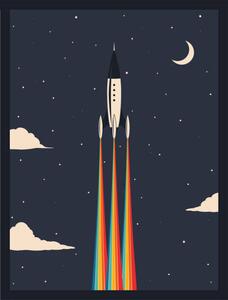 Illustration vintage rocket poster, martinwimmer