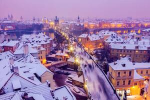 Fotografi Winter in Prague - city panorama, Henryk Sadura