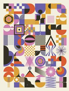 Illustration Bauhaus Inspired Graphic Pattern Artwork Made, pressureUA