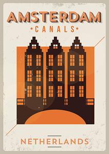 Illustration Typographic Amsterdam City Poster Design, kursatunsal