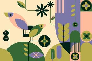 Illustration Forest in geometric abstract shapes, Sanja Djordjevic