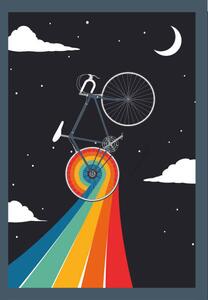 Illustration cycling to the moon, martinwimmer