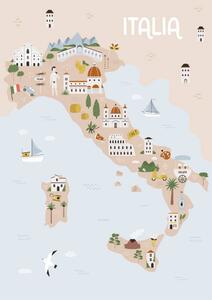 Illustration Vector illustration of map of Italy, undefined undefined