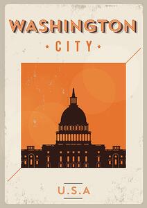 Illustration Typographic Washington City Poster Design, kursatunsal