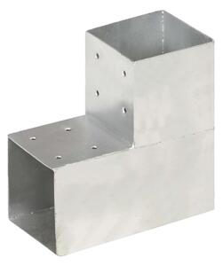 Stolpbeslag L-form galvaniserad metall 101x101 mm - Silver