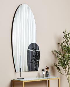 Väggspegel Svart 58 x 120 cm Marmoreffekt Väggmonterad dekorativ spegel Modern stil Hängande dekor Beliani
