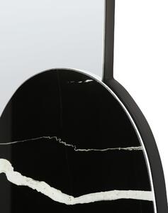 Väggspegel Svart 58 x 120 cm Marmoreffekt Väggmonterad dekorativ spegel Modern stil Hängande dekor Beliani