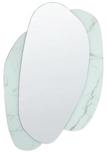 Väggspegel Vit 80 x 117 cm Marmoreffekt Väggmonterad dekorativ spegel Modern stil Hängande dekor Beliani