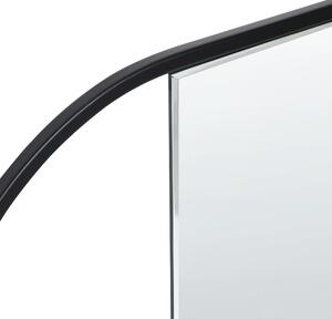 Väggspegel Metall Svart 40 x 120 cm Väggmonterad Dekorativ Spegel Modern Stil Hängande Dekor Beliani