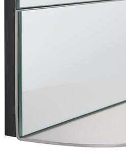 Väggspegel Metall Silver 40 x 60 cm med Hylla Väggmonterad Dekorativ Spegel Modern Stil Hängande Dekor Beliani