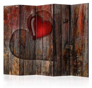 Rumsavdelare - Heart on wooden background II 225x172 - Artgeist sp. z o. o