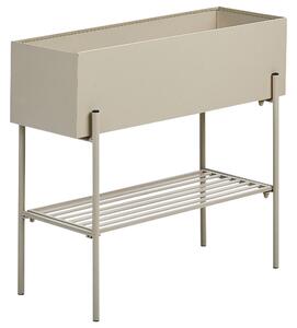 Blomlåda på Ben Beige Metall 71 x 28 x 65 cm Rektangulär Inomhus Utomhus Planteringslåda Modern Stil Beliani