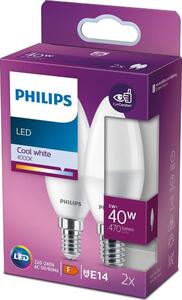 KIT 2x LED glödlampa Philips B35 E14/5W/230V 4000K