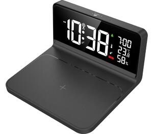 Solight CA06 - LED Väckarklocka med LCD display och trådlös laddning Qi LED/10W/230V