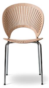 Fredericia Furniture - Trinidad Chair, Lackerad ek, Krom - Matstolar - Nanna Ditzel - Silver - Metall/Trä