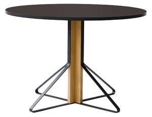 Artek - Kaari Bord Reb 004, Svart linoleum, Klarlackad ek - Matbord - Ronan & Erwan Bouroullec - Svart - Metall/Trä