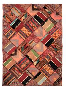 Handknuten Persisk Patchwork Ullmatta 167x231 cm Garn - Flerfärgad