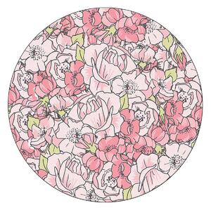 Matta Trandafir Rund 100 cm - Rosa/Sammet