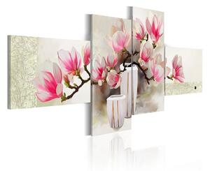Canvastavla Fragrance of magnolias 100x45 cm - Artgeist sp. z o. o