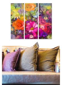 Tavla Floral 3-Pack Flerfärgad 20X50 - 20x50 cm