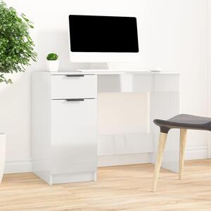 Skrivbord vit högglans 100x50x75 cm konstruerat trä
