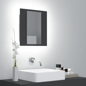 Spegelskåp med LED grå 40x12x45 cm