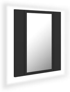 Spegelskåp med LED grå 40x12x45 cm