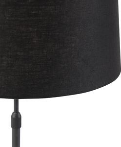 Bordslampa svart med linneskärm svart 35 cm justerbar - Parte