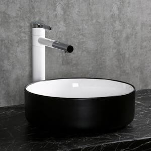 Runt handfat 36cm | Trendig svartvit design | Keramik/porslin