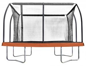 Rektangulär studsmatta 3,6x2,4m | Med skyddsnät | Svart/Orange