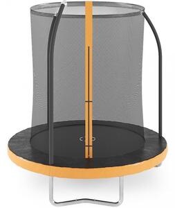 Studsmatta 185cm | Med skyddsnät | Svart/Orange