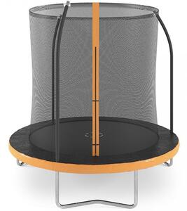Studsmatta 245cm | Med skyddsnät | Svart/Orange