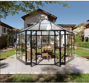 Gazebo 12,7m² | Stort premiumväxthus| Stormgaranti | 4 mm säkerhetsglas